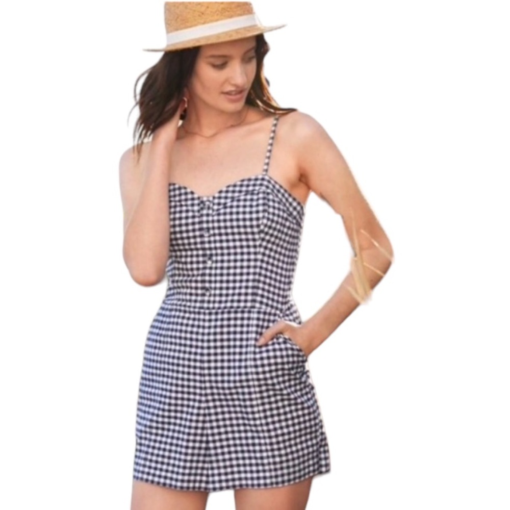Abercrombie & Fitch Gingham Cotton Romper